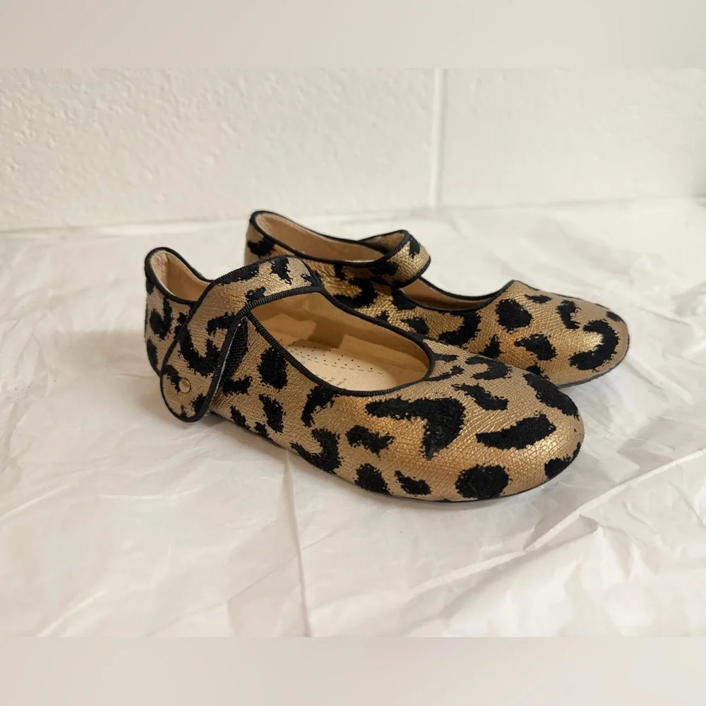 Old Soles Leather Leopard Print Mary Jane Shoes size 13.5